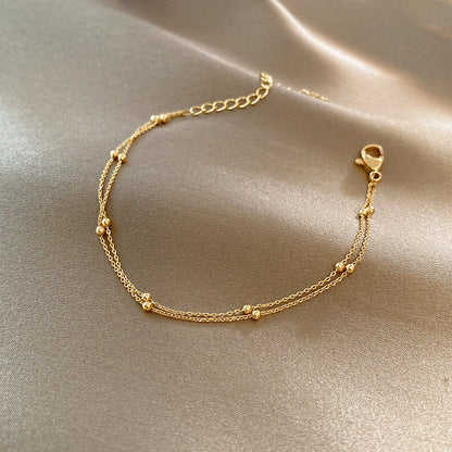 Delicate Layered Chain Anklet Acalora