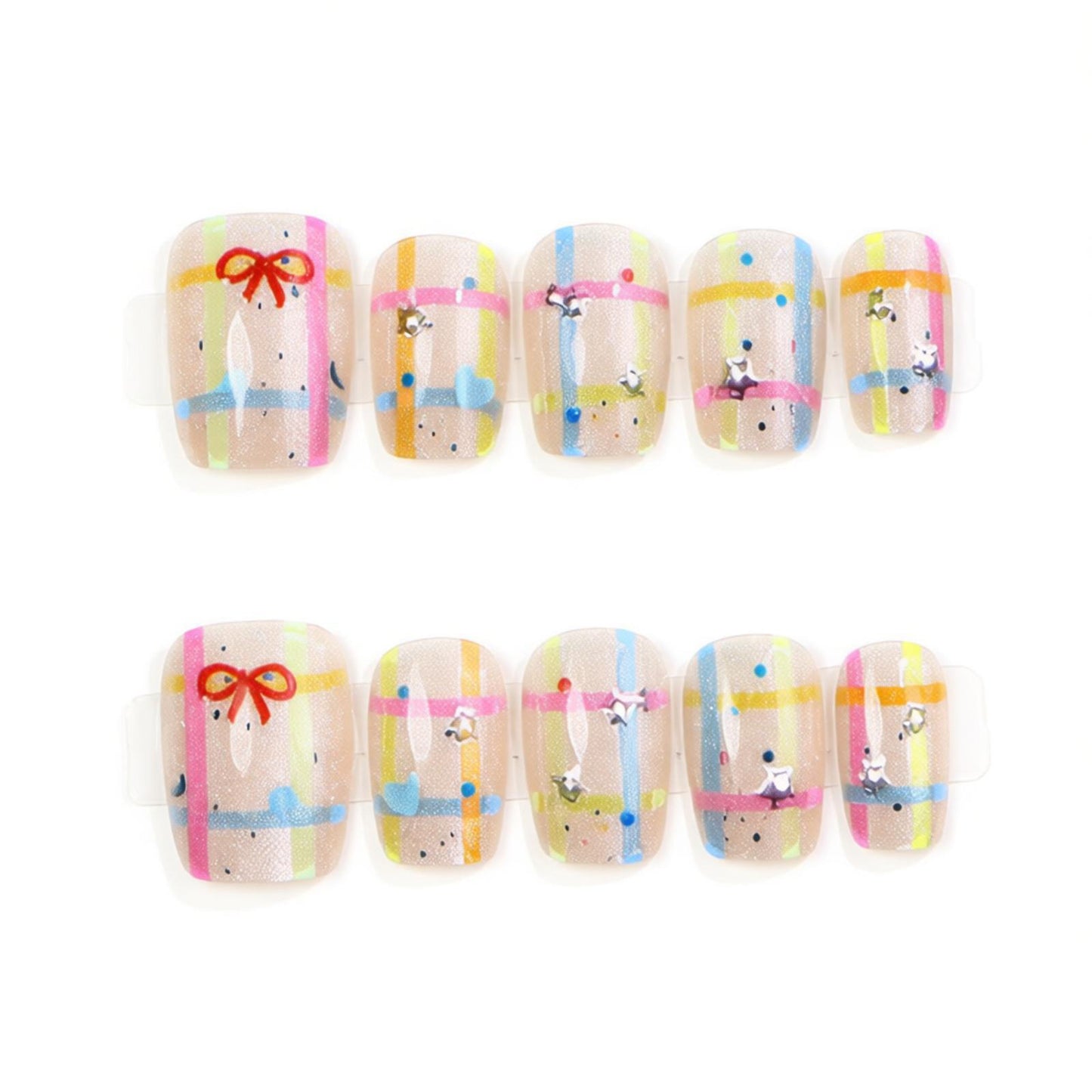 Artistic Holiday-Themed Press-On Nail Set Acalora