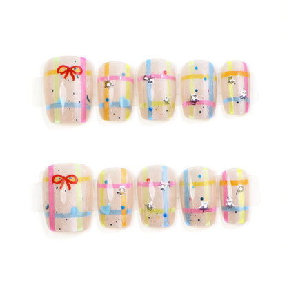 Artistic Holiday-Themed Press-On Nail Set Acalora
