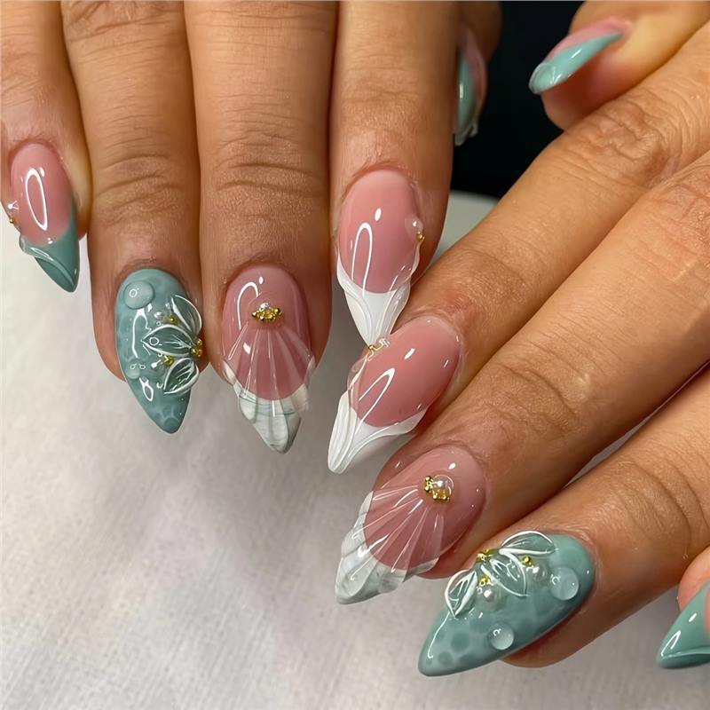 Artistic Stiletto Press-On Nails Acalora