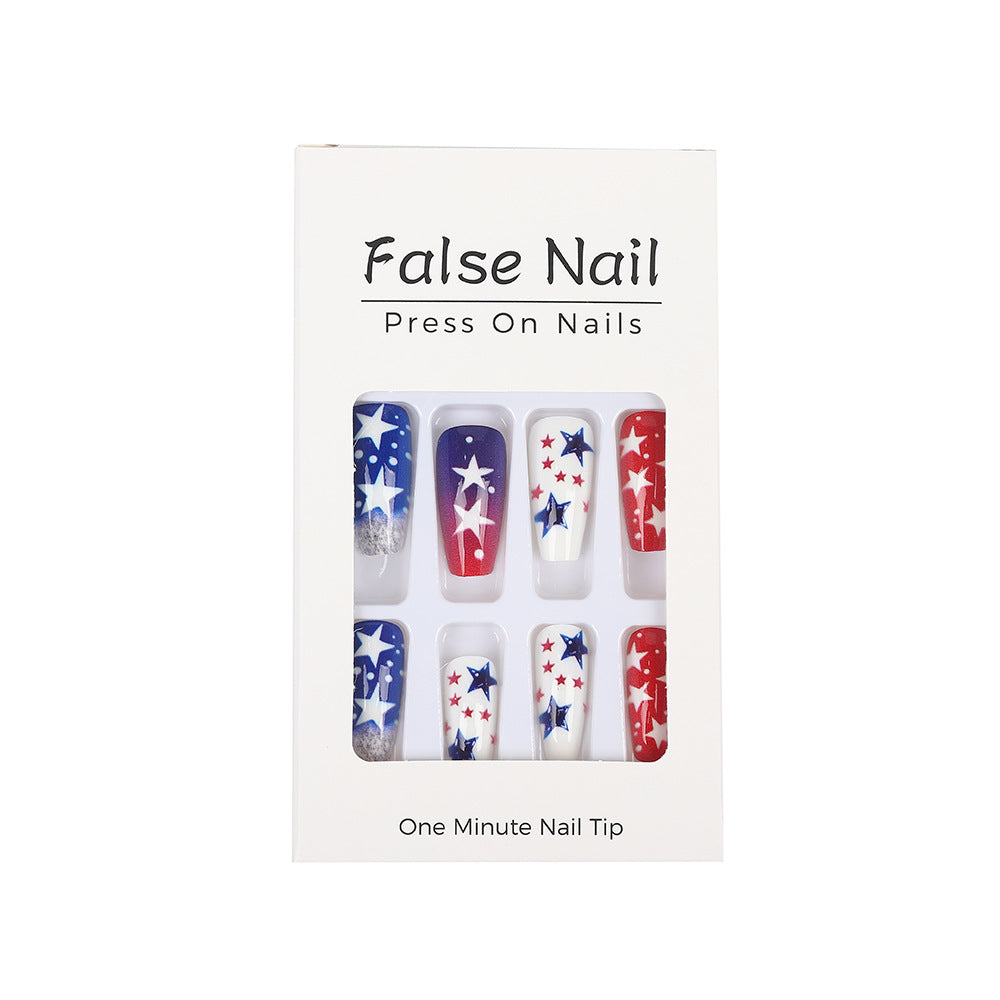 Artificial nails set with patriotic star designs Acalora