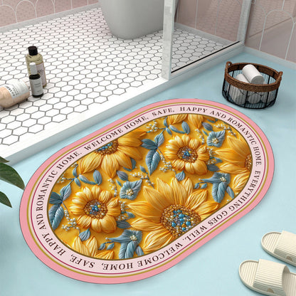 Floral Design Bath Mat