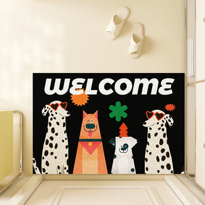 Playful Illustrated Welcome Mat