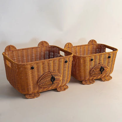 Handcrafted natural material storage basket Acalora