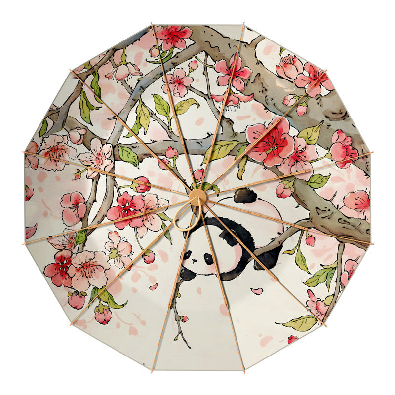 Ladies sun protection umbrella in floral design Bowlift