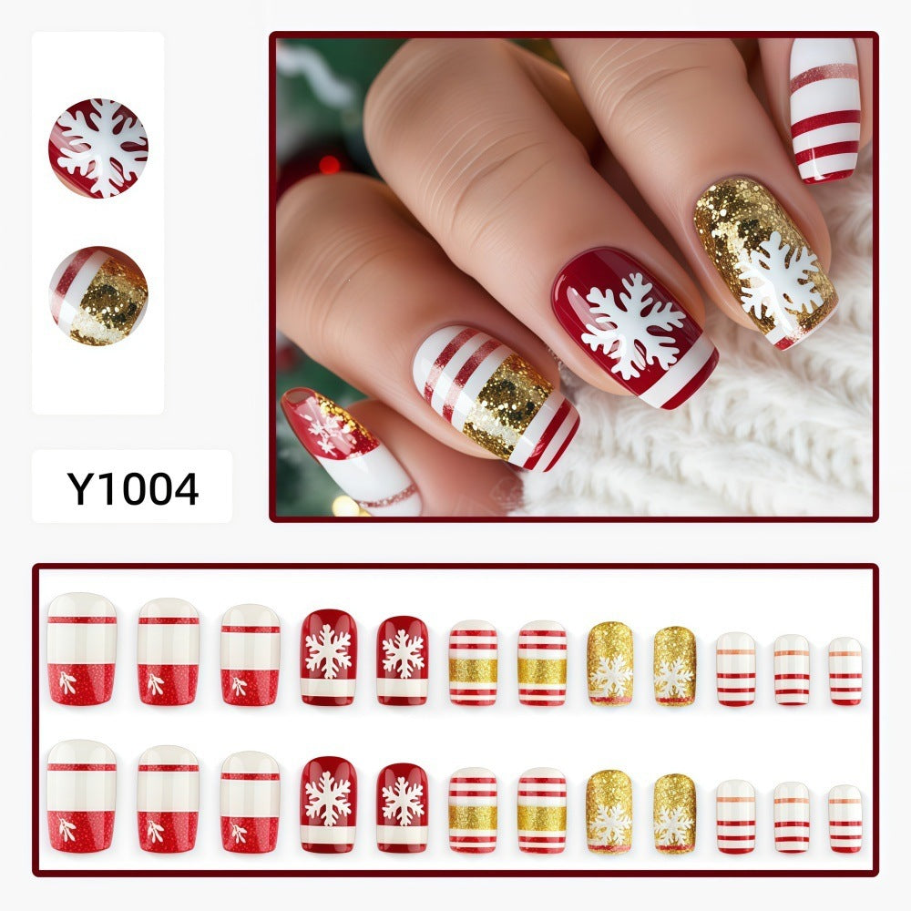 Artificial nails in festive Christmas design Acalora