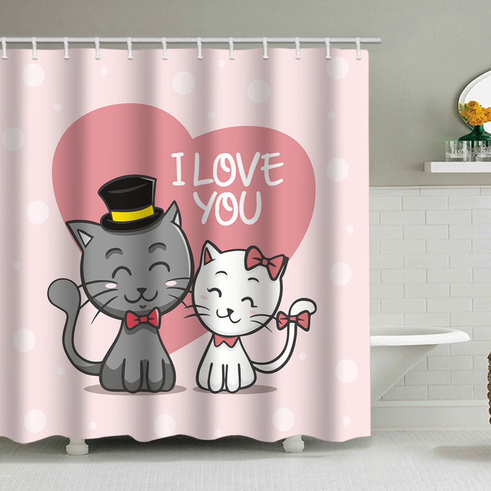 Artistic Dog Illustration Shower Curtain