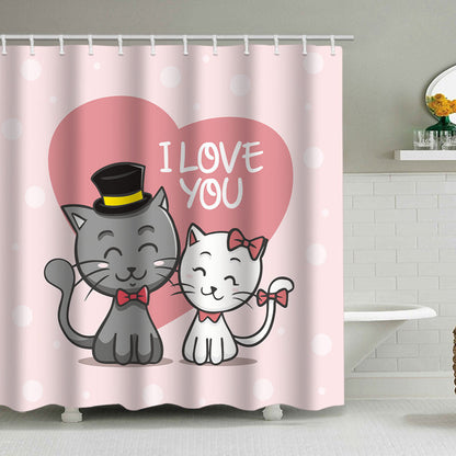 Artistic Dog Illustration Shower Curtain