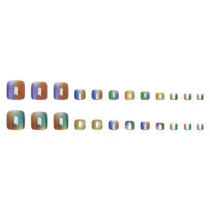 Artificial Nail Set with Sparkling Gradient and Glitter Acalora