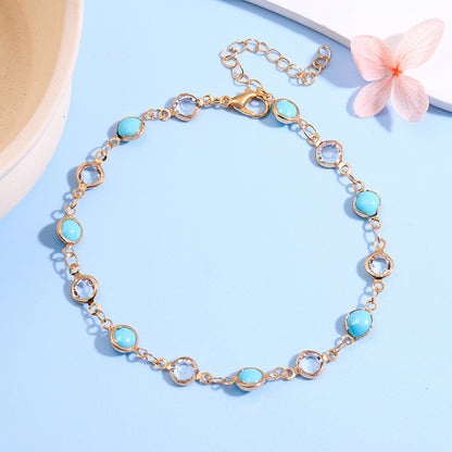 Decorative Gemstone Anklet Acalora