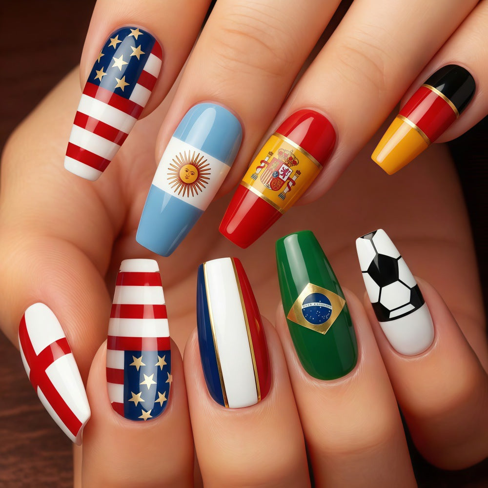 Artificial nails with national flag designs Acalora