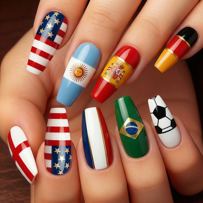 Artificial nails with national flag designs Acalora
