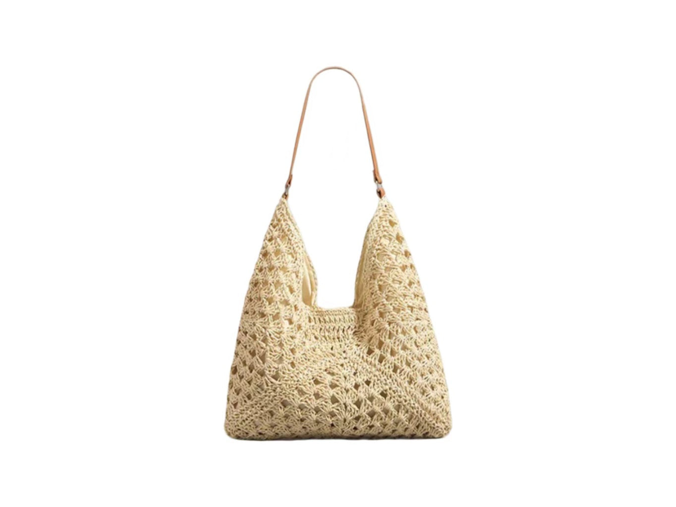 Handbag with artistic macrame design and flexible carrying comfort Skanto