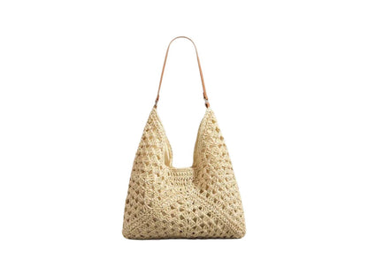 Handbag with artistic macrame design and flexible carrying comfort Skanto