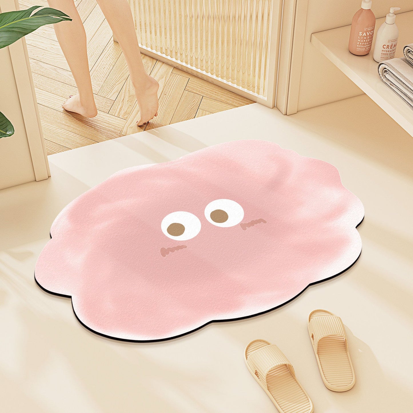 Playful Cloud-Shaped Bath Mat