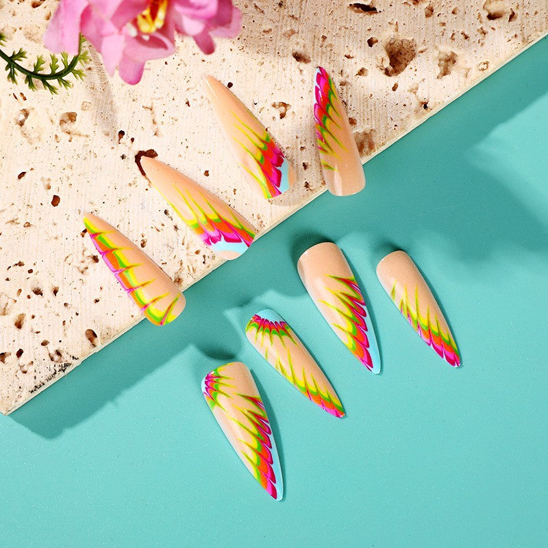 Creative artificial nails with modern wave pattern Acalora