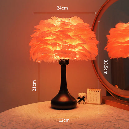 Feather-Style Illuminated Table Lamp