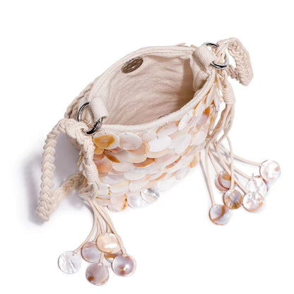 Elegant Shell-Embellished Crossbody Bag Acalora