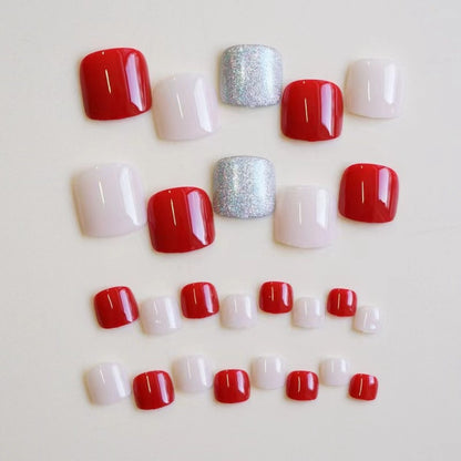 Elegant Press-On Toenail Art Set Acalora