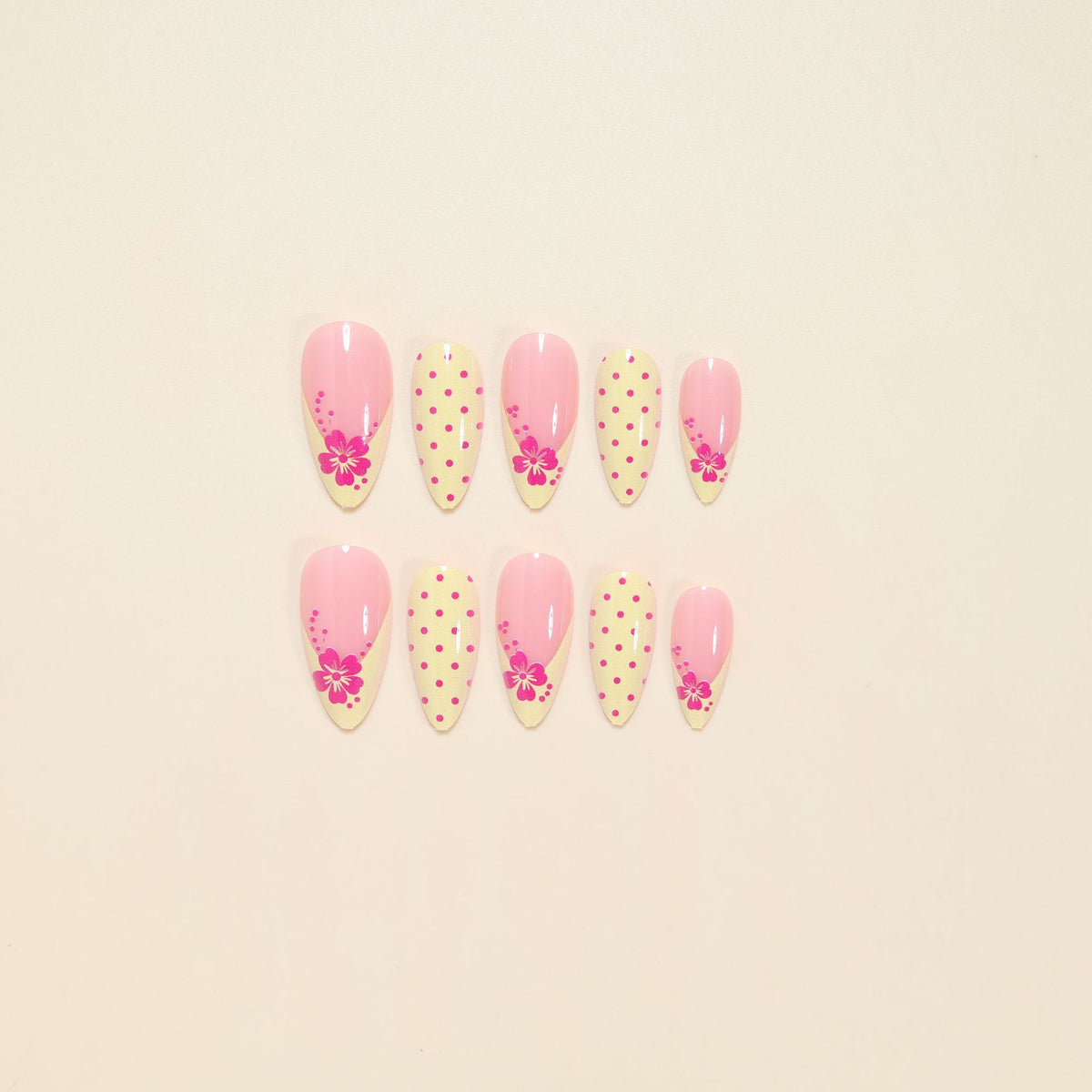 Elegant Floral Stiletto Nail Art Tips Acalora