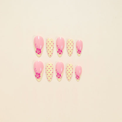 Elegant Floral Stiletto Nail Art Tips Acalora