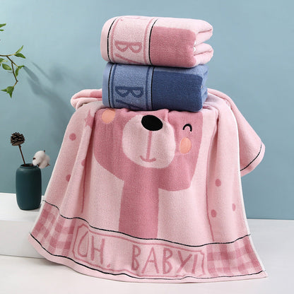 Cuddly terry bath towel with cute bear motif Brehn