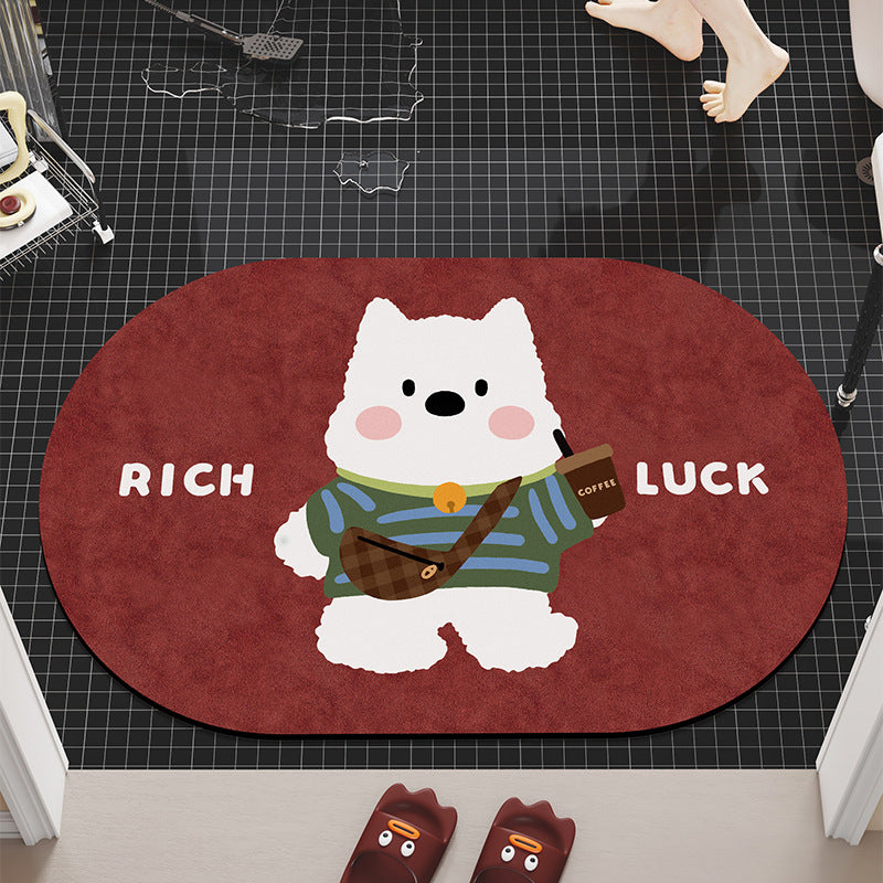Cartoon Dog-Themed Bath Mat