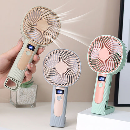 Women's Portable Handheld Fan with Digital Speed Display Brehn