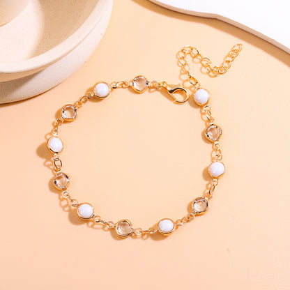 Elegant Beaded Charm Anklet Acalora
