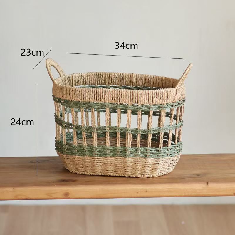 Decorative basket made of woven natural material Acalora