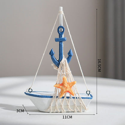 Maritime Sailboat Sculpture Accent