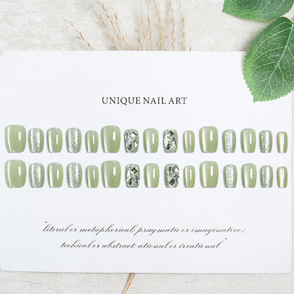 Acrylic nail set with elegant glitter design and creative effects Acalora