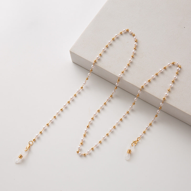 Pearl-Accented Eyewear Chain Acalora