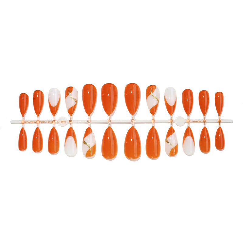 Premium Stylish Press-On Nail Set with Elegant Design Elements Acalora