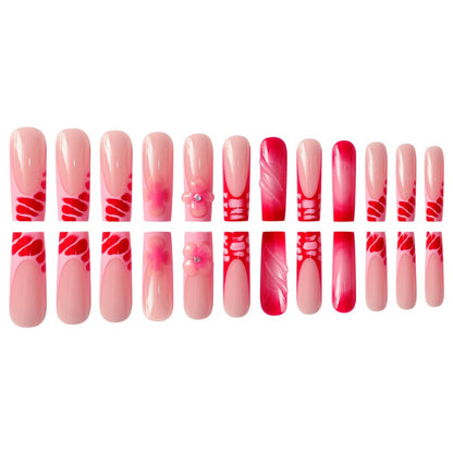 Glamorous Floral Press-On Nails Set Acalora