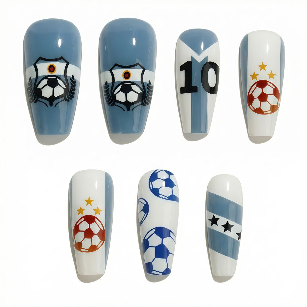 Football motif art nails Acalora