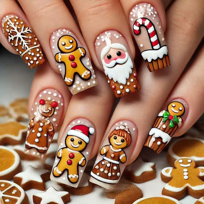 Christmas art nails with festive designs Acalora