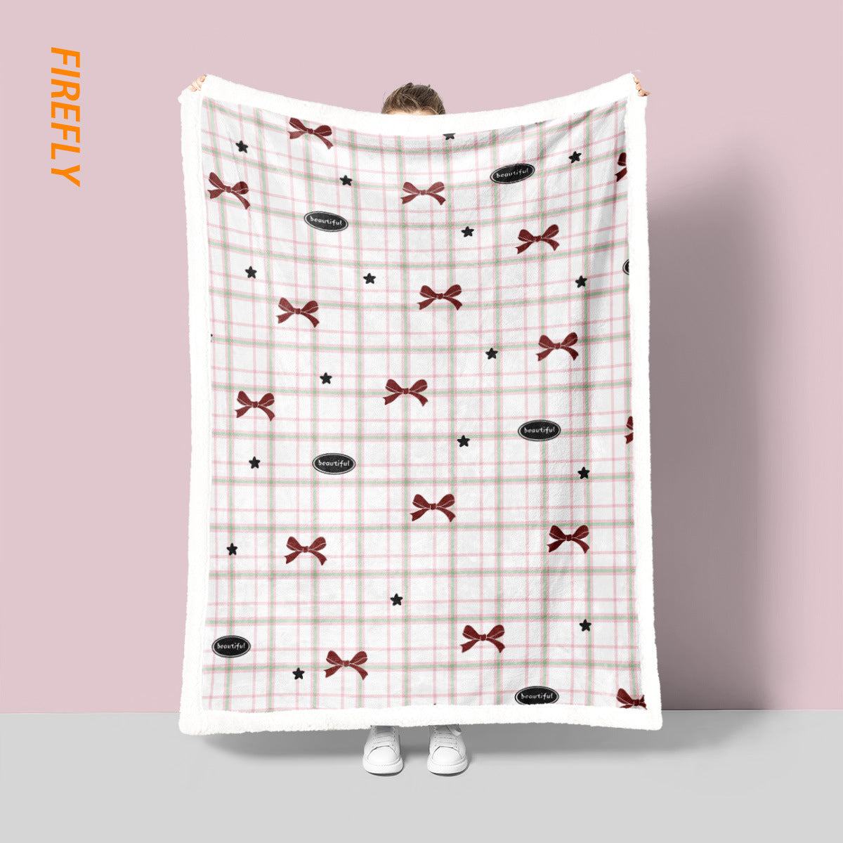 Unisex Cozy Star Patterned Fleece Blanket