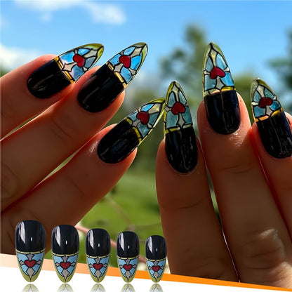 Stained Glass Inspired Press-On Nails Acalora