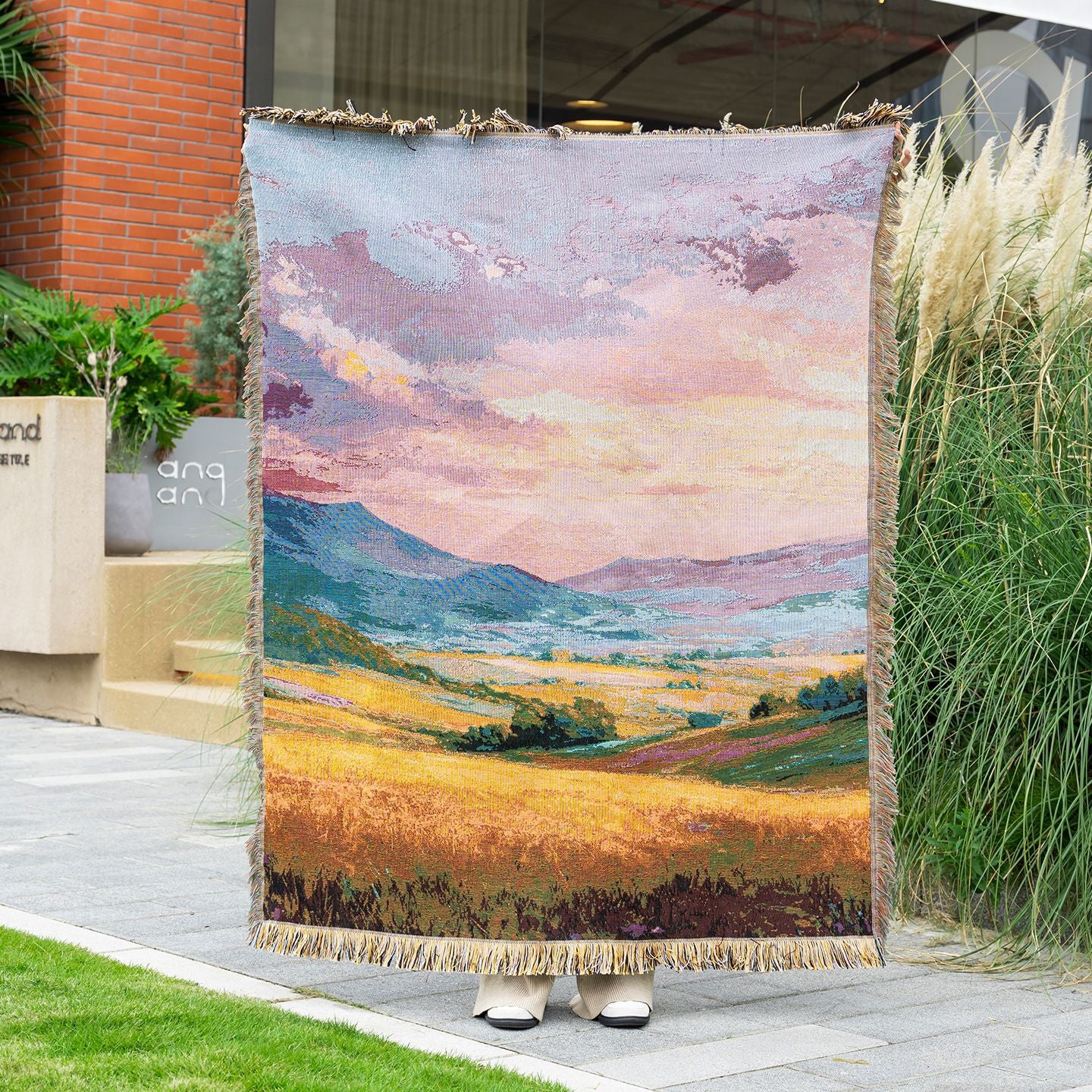Scenic Landscape Woven Throw Blanket