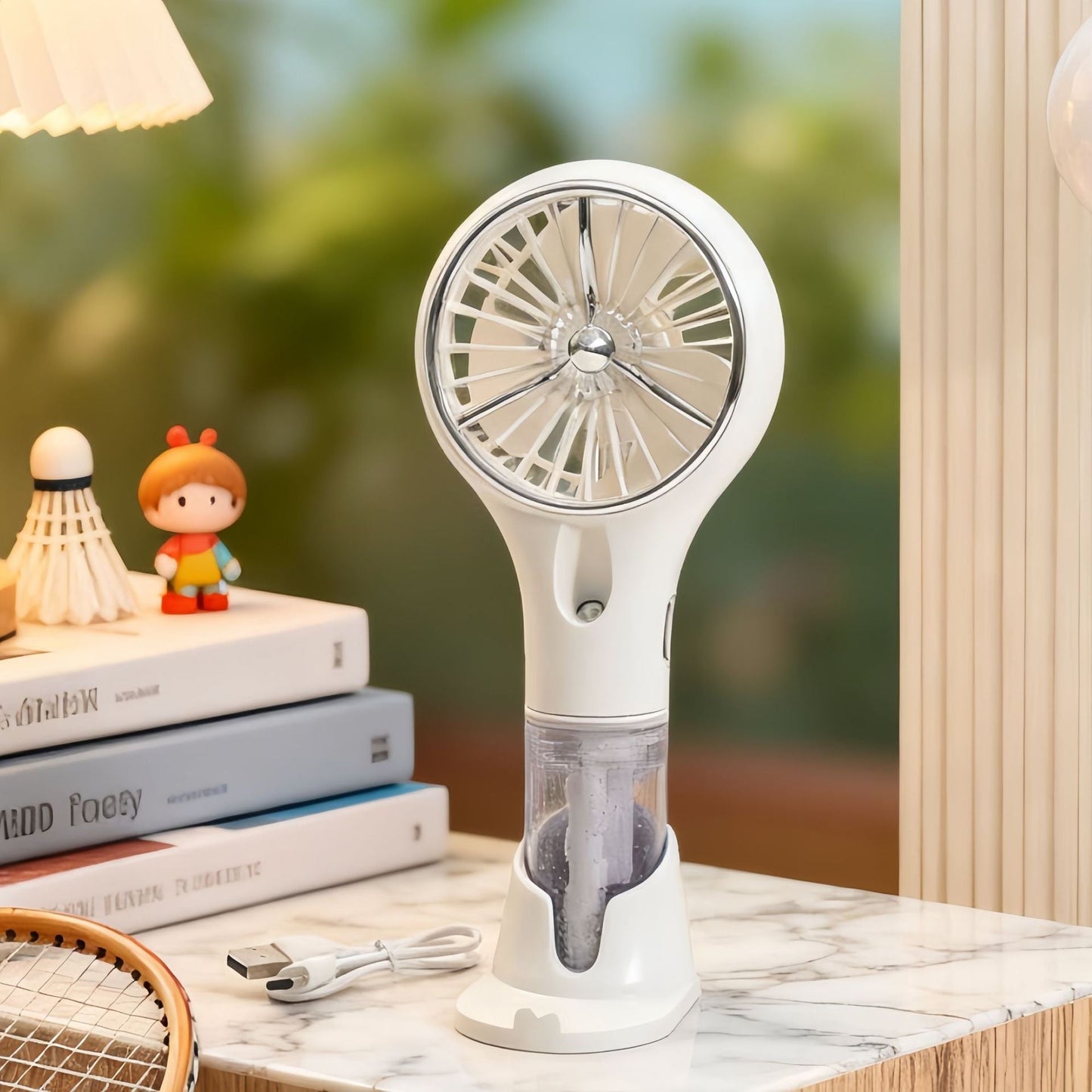 Unisex Portable Spray Hand Fan with USB Charging Function and Ergonomic Design Brehn