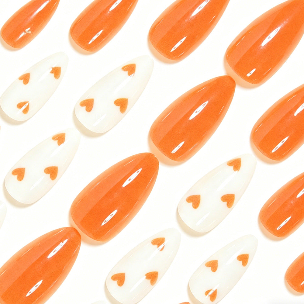 Stylish Heart-Embellished Press-On Nail Art Acalora
