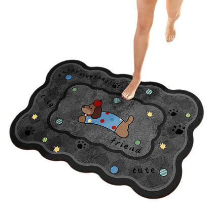 Playful Cat-Themed Bath Mat