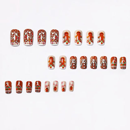 Gingerbread-Themed Nail Art Acalora