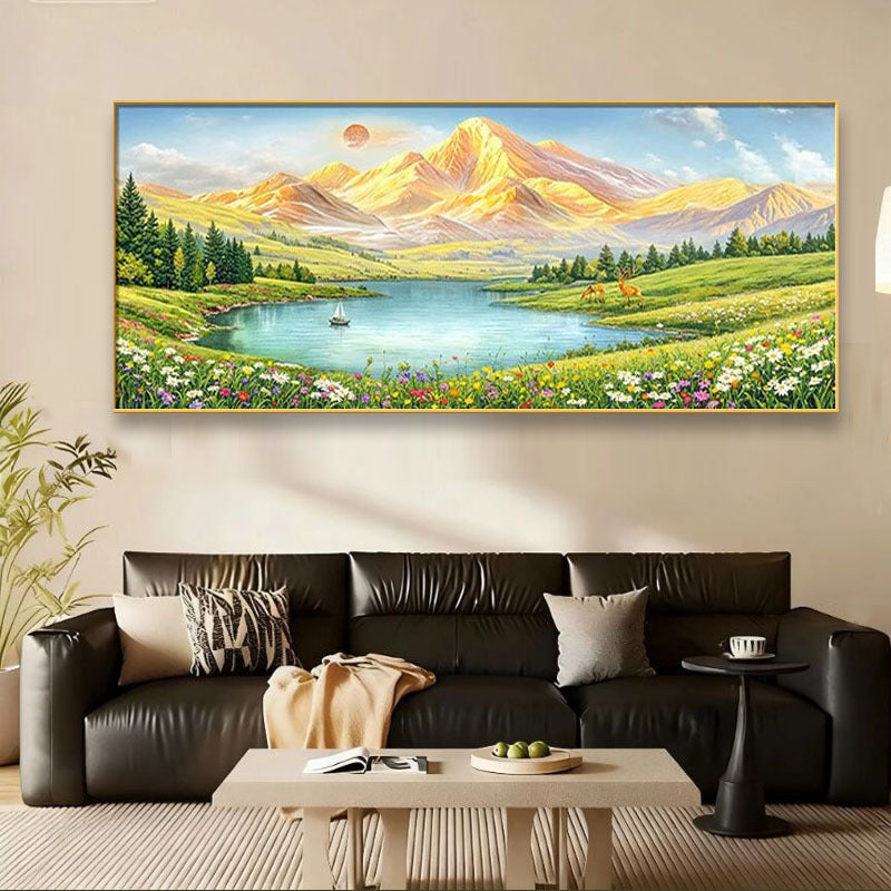 Framed Tranquil Nature Landscape Artwork