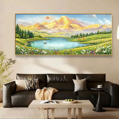 Framed Tranquil Nature Landscape Artwork