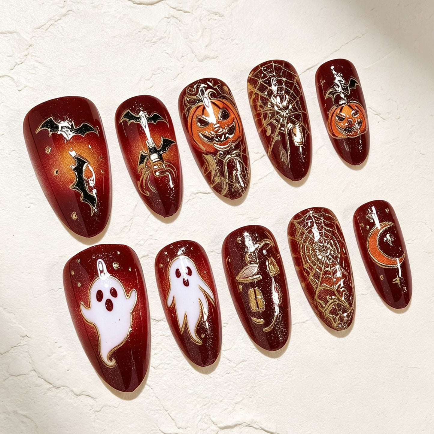 Halloween-Themed Decorative Press-On Nails Acalora