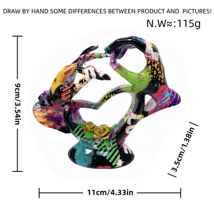 Artistic heart sculpture with intricate painting Acalora