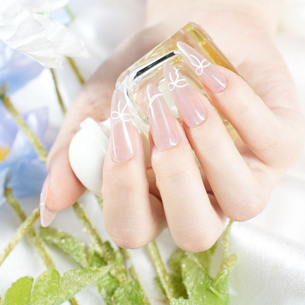 Exquisite French Tip Press-On Nails Acalora