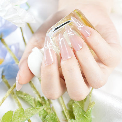 Exquisite French Tip Press-On Nails Acalora